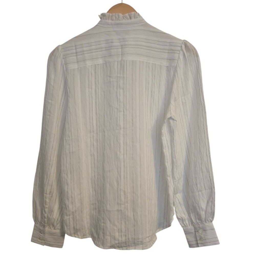 MADEWELL Ruffled Button-Up Long Sleeve Top Women's Small NWT - Picture 9 of 10